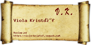 Viola Kristóf névjegykártya